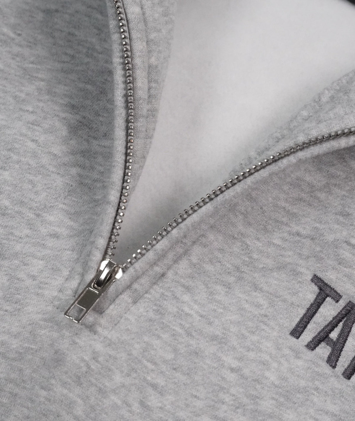 Ladies Quarter Zip Jumper - Grey Marl