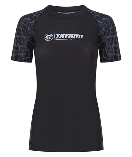 Ladies Recharged Rash Guard - Grey Leopard