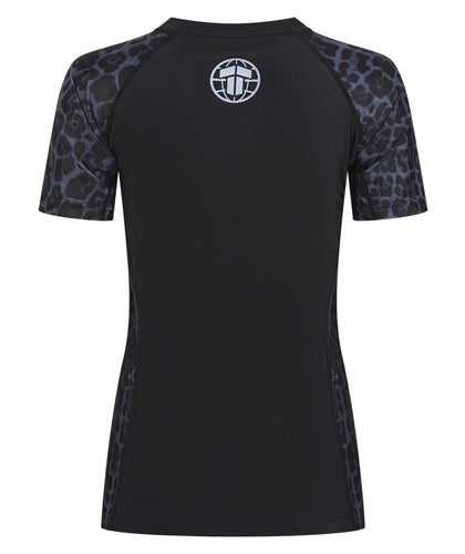 Ladies Recharged Rash Guard - Grey Leopard