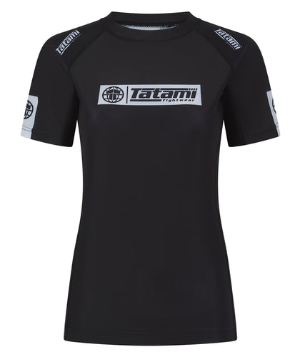 Ladies IBJJF Ranked Short Sleeve Rash Guard - Black