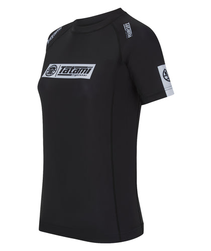 Ladies IBJJF Ranked Short Sleeve Rash Guard - Black