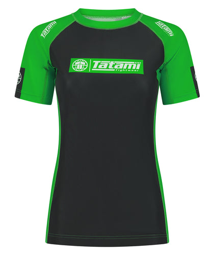 Ladies IBJJF Ranked Short Sleeve Rash Guard - Green