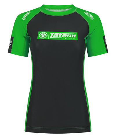 Ladies IBJJF Ranked Short Sleeve Rash Guard - Green
