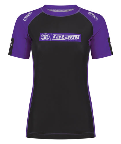 Ladies IBJJF Ranked Short Sleeve Rash Guard - Purple