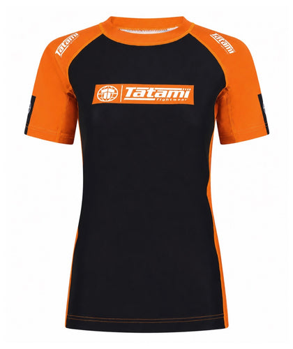 Ladies IBJJF Ranked Short Sleeve Rash Guard - Orange