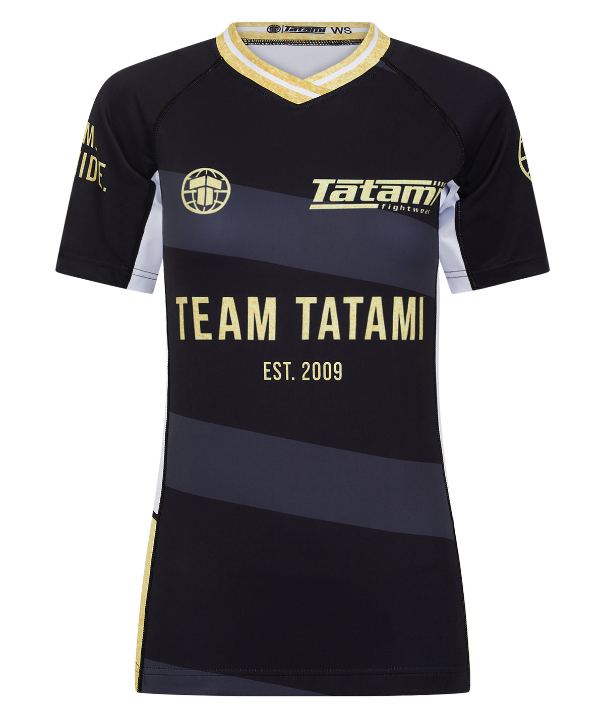 Ladies Team Tatami Short Sleeve Rash Guard -  Black & Gold