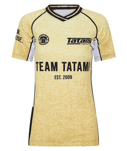 Ladies Team Tatami Short Sleeve Rash Guard - Gold