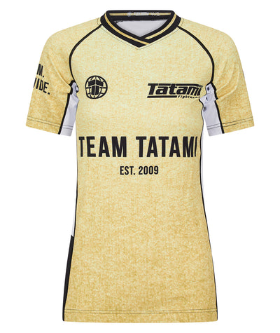 Ladies Team Tatami Short Sleeve Rash Guard - Gold