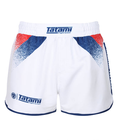 Abstract High Cut Shorts - White & Navy