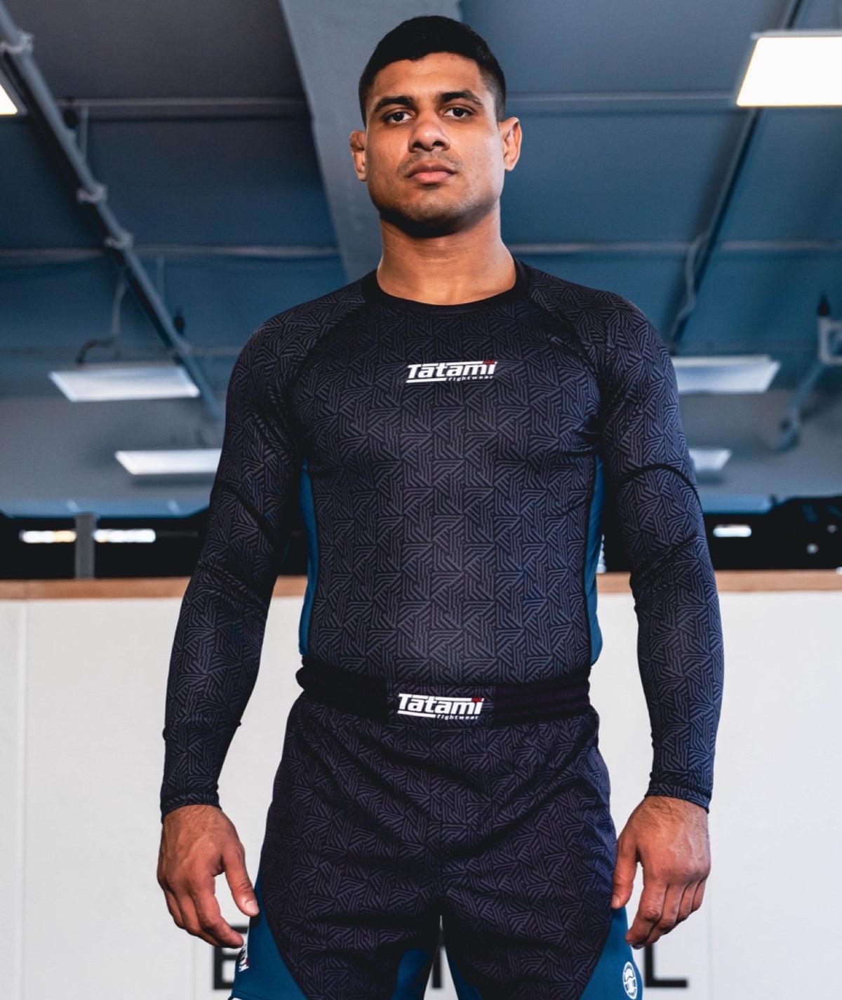 Dimension Long Sleeve Rash Guard - Petrol Blue