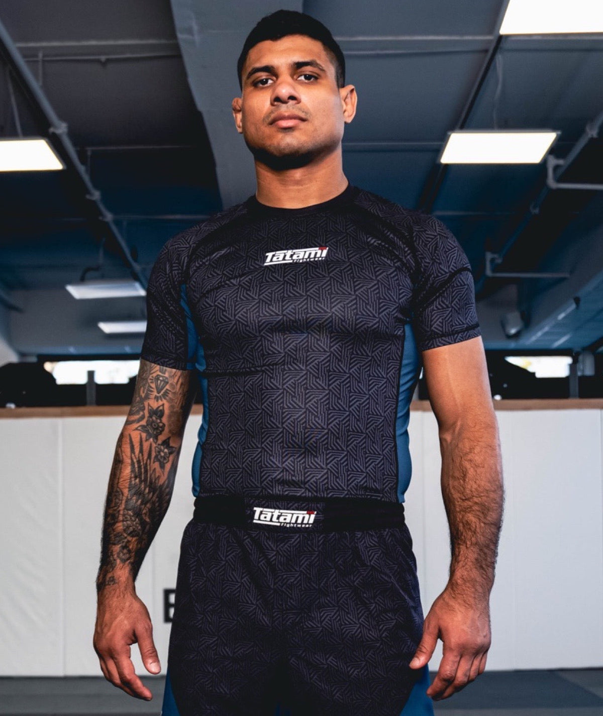 Dimension Short Sleeve Rash Guard - Petrol Blue