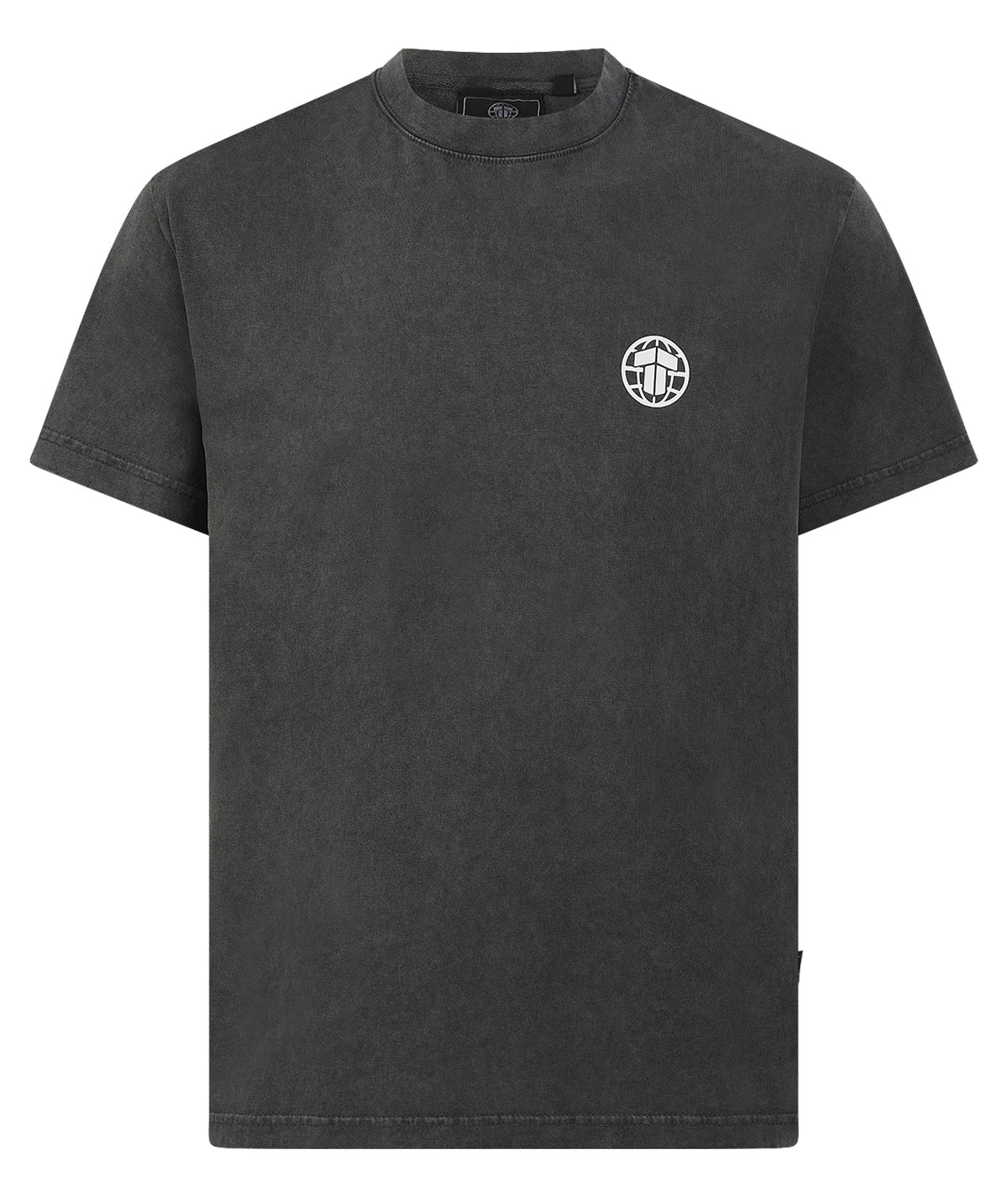 Tatami Globe Stonewashed T-Shirt - White On Grey