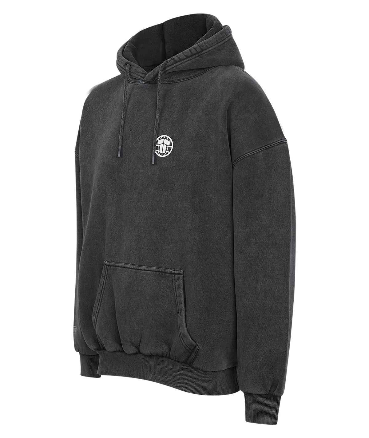 Tatami Globe Stonewashed Hoodie - White On Grey