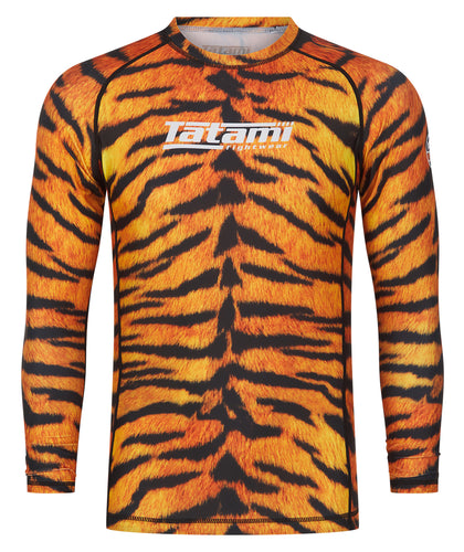 Mens Helena Long Sleeve Rash Guard - Tiger