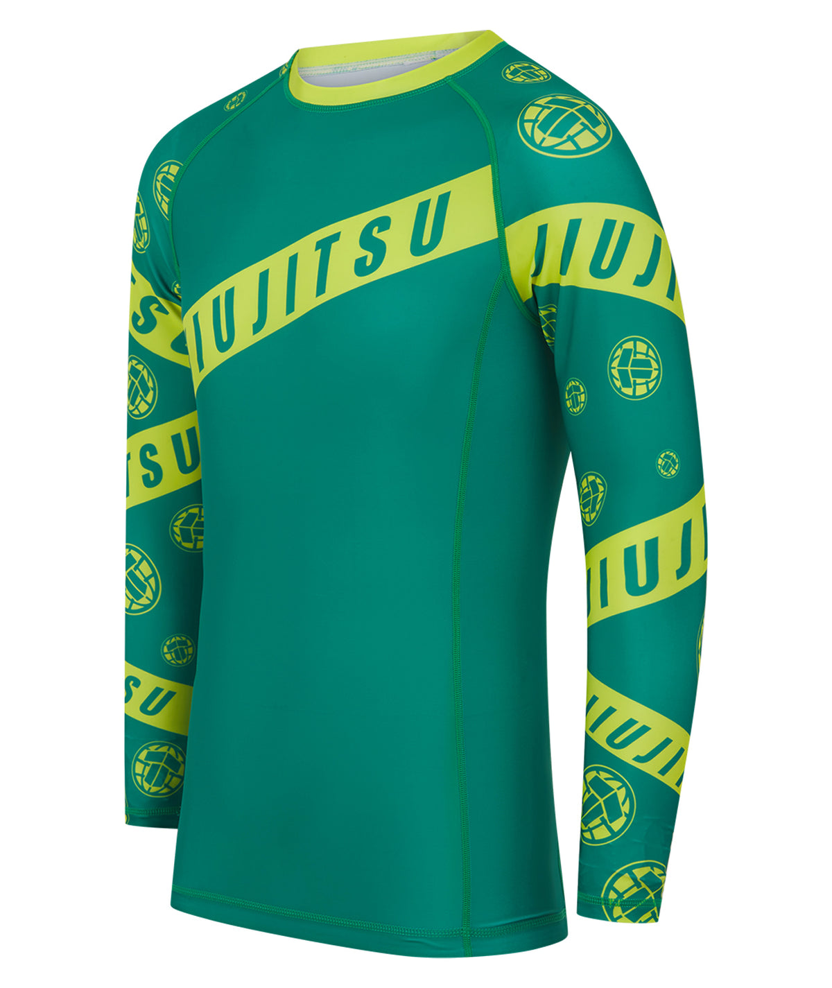 Mens Helena Taped Rash Guard - Green & Yellow