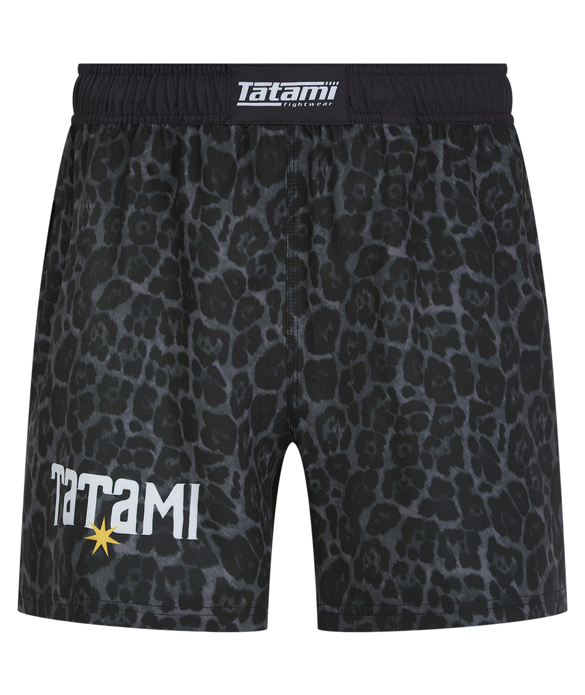 High Split MMA Shorts - Black Leopard
