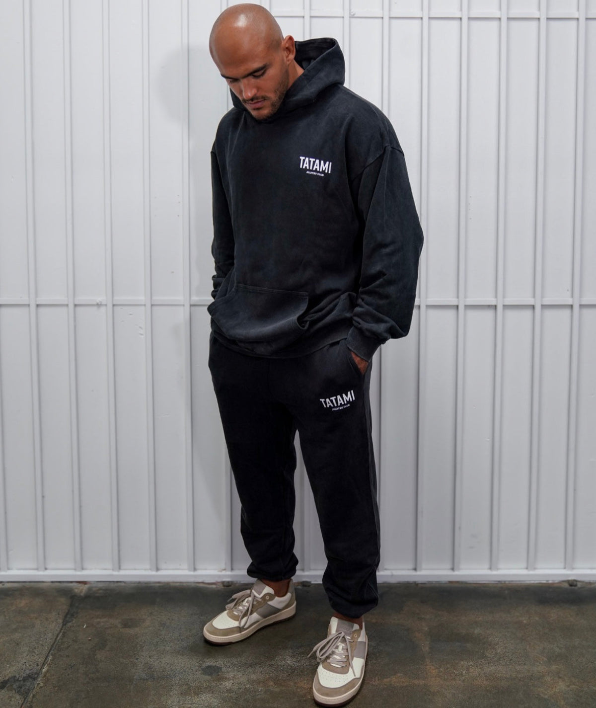 JJ Club Stonewashed Cotton Joggers - Grey