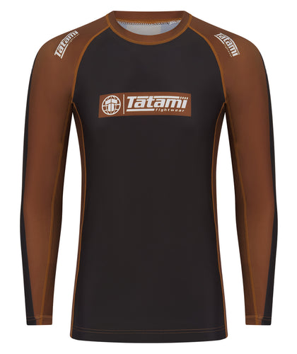 IBJJF Ranked Long Sleeve Rash Guard - Brown