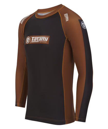 IBJJF Ranked Long Sleeve Rash Guard - Brown