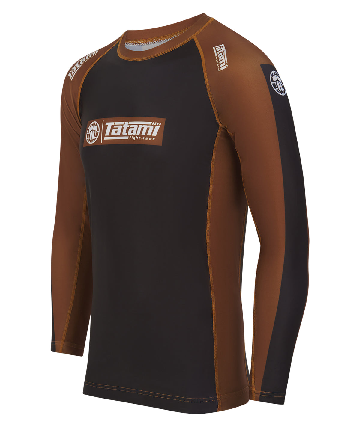 IBJJF Ranked Long Sleeve Rash Guard - Brown