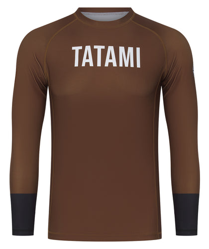 Mens Helena Ranked Long Sleeve Rash Guard - Brown