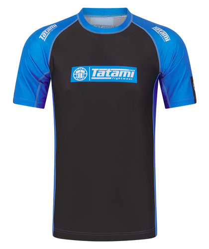 IBJJF Ranked Short Sleeve Rash Guard - Blue
