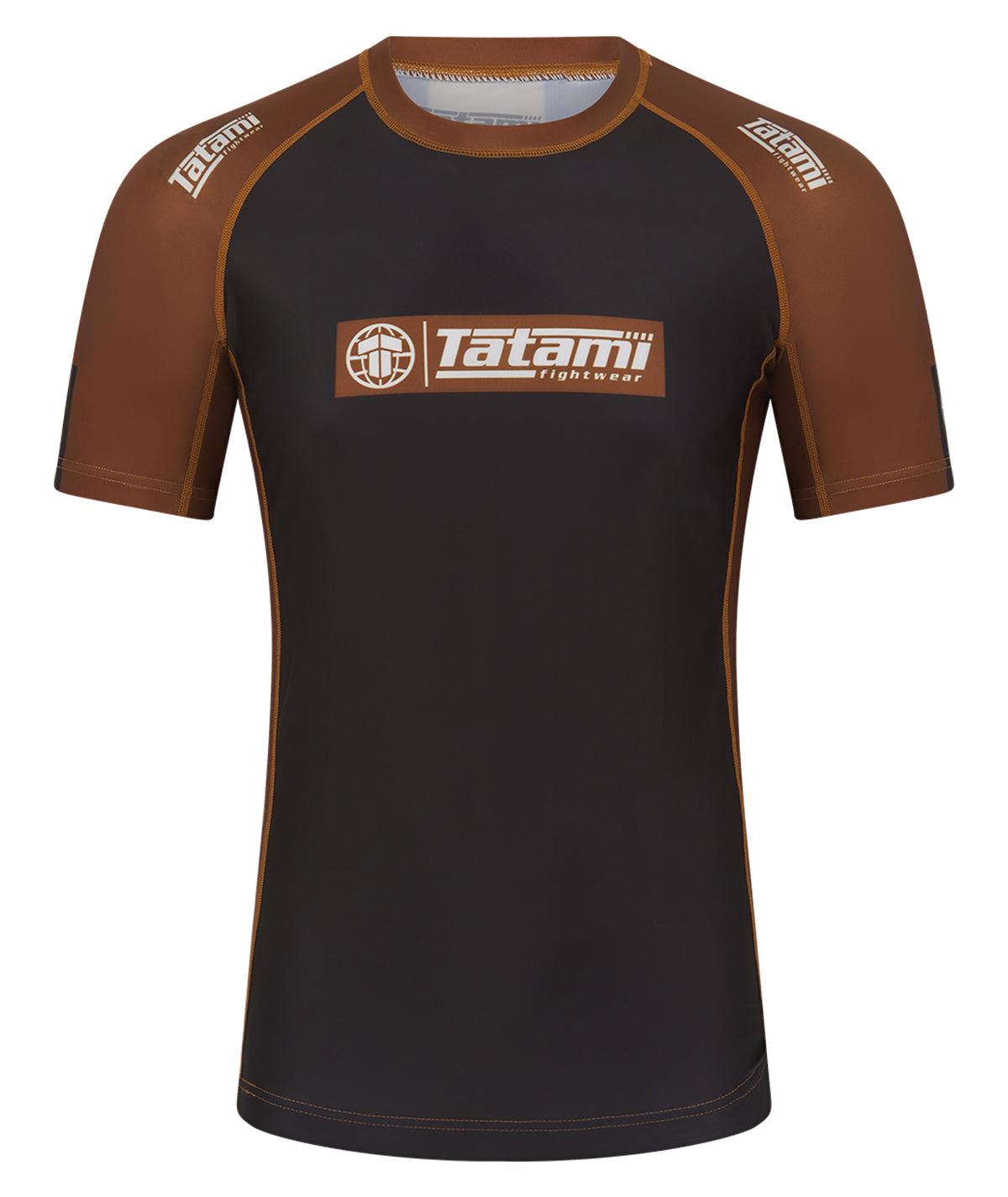 IBJJF Ranked Short Sleeve Rash Guard - Brown