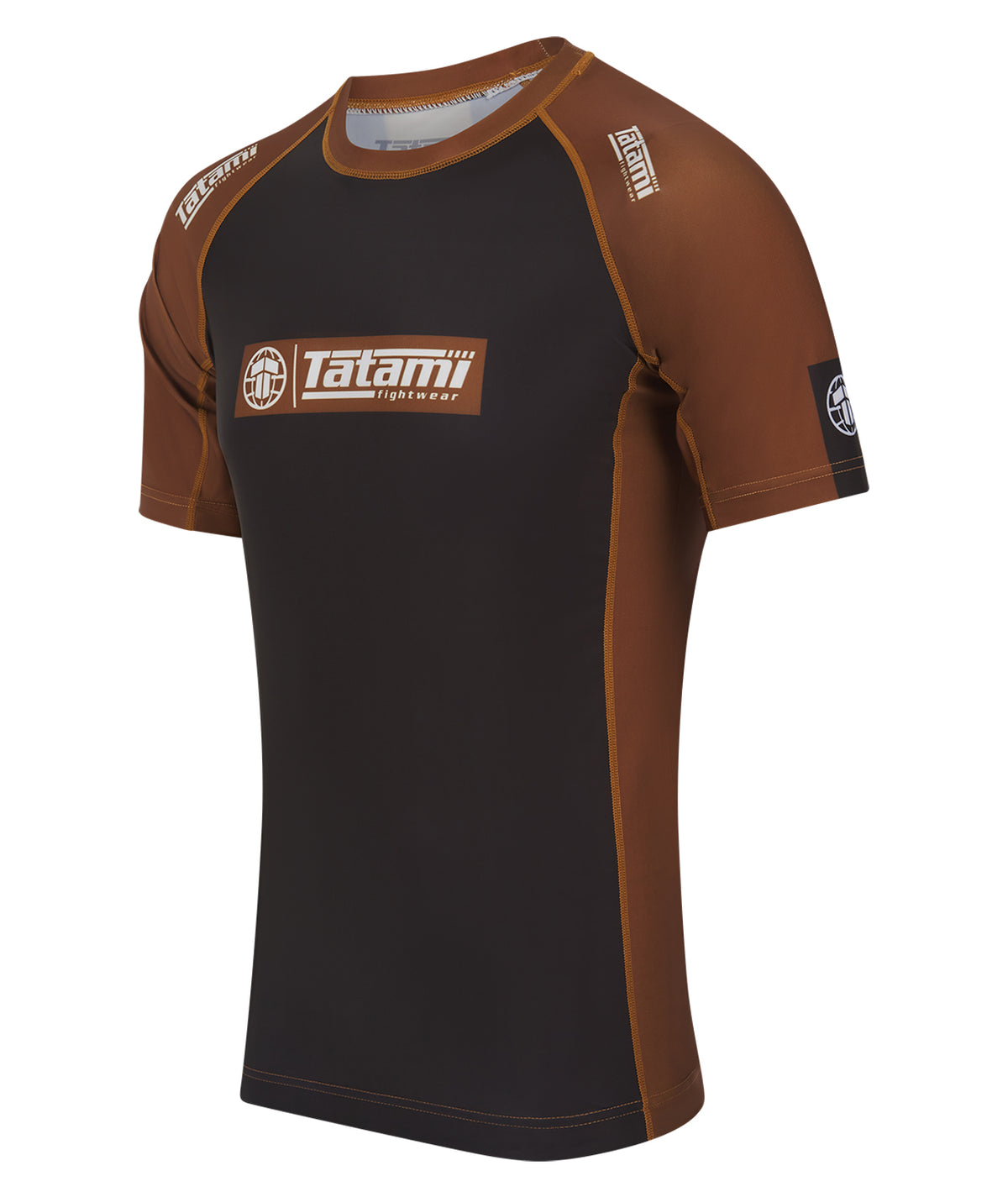 IBJJF Ranked Short Sleeve Rash Guard - Brown