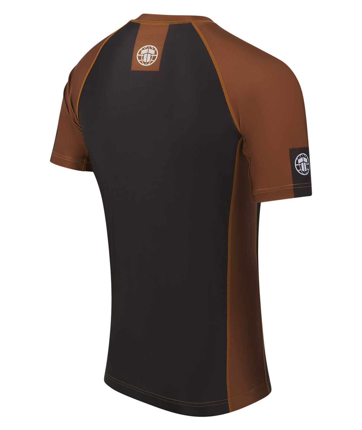 IBJJF Ranked Short Sleeve Rash Guard - Brown
