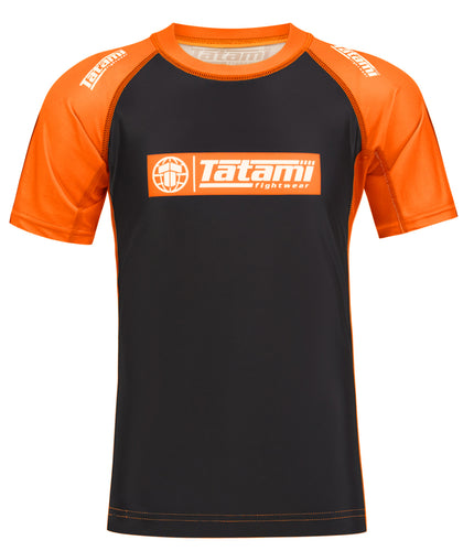 IBJJF Ranked Short Sleeve Rash Guard - Orange