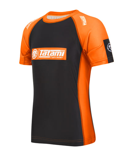 IBJJF Ranked Short Sleeve Rash Guard - Orange