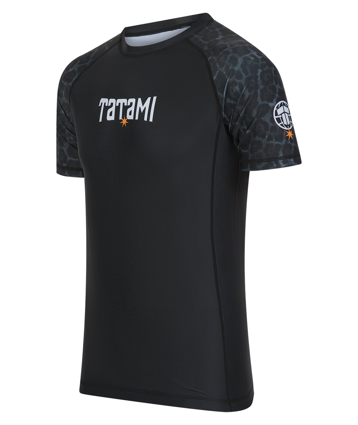 Tatami Short Sleeve Rash Guard - Black Leopard