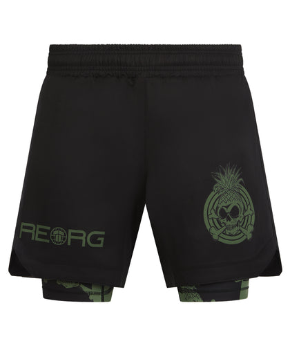 Reorg Hybrid Shorts - Khaki Striped