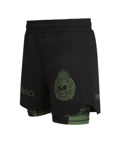 Reorg Hybrid Shorts - Khaki Striped