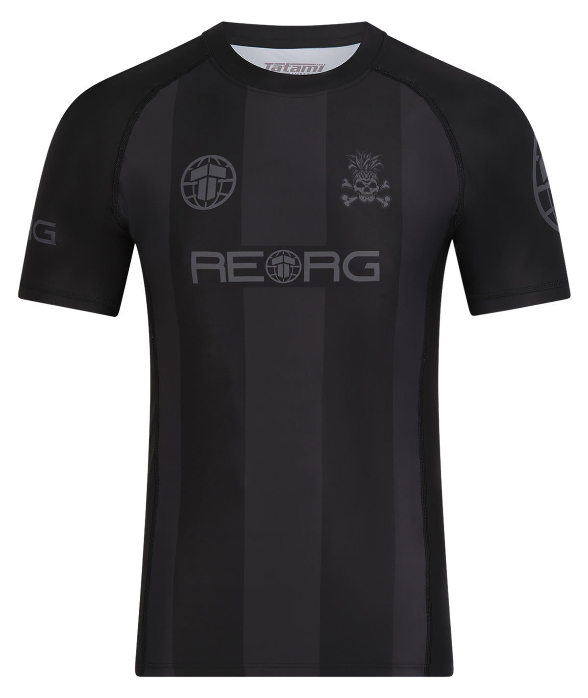 Reorg Striped Rash Guard - Black & Grey
