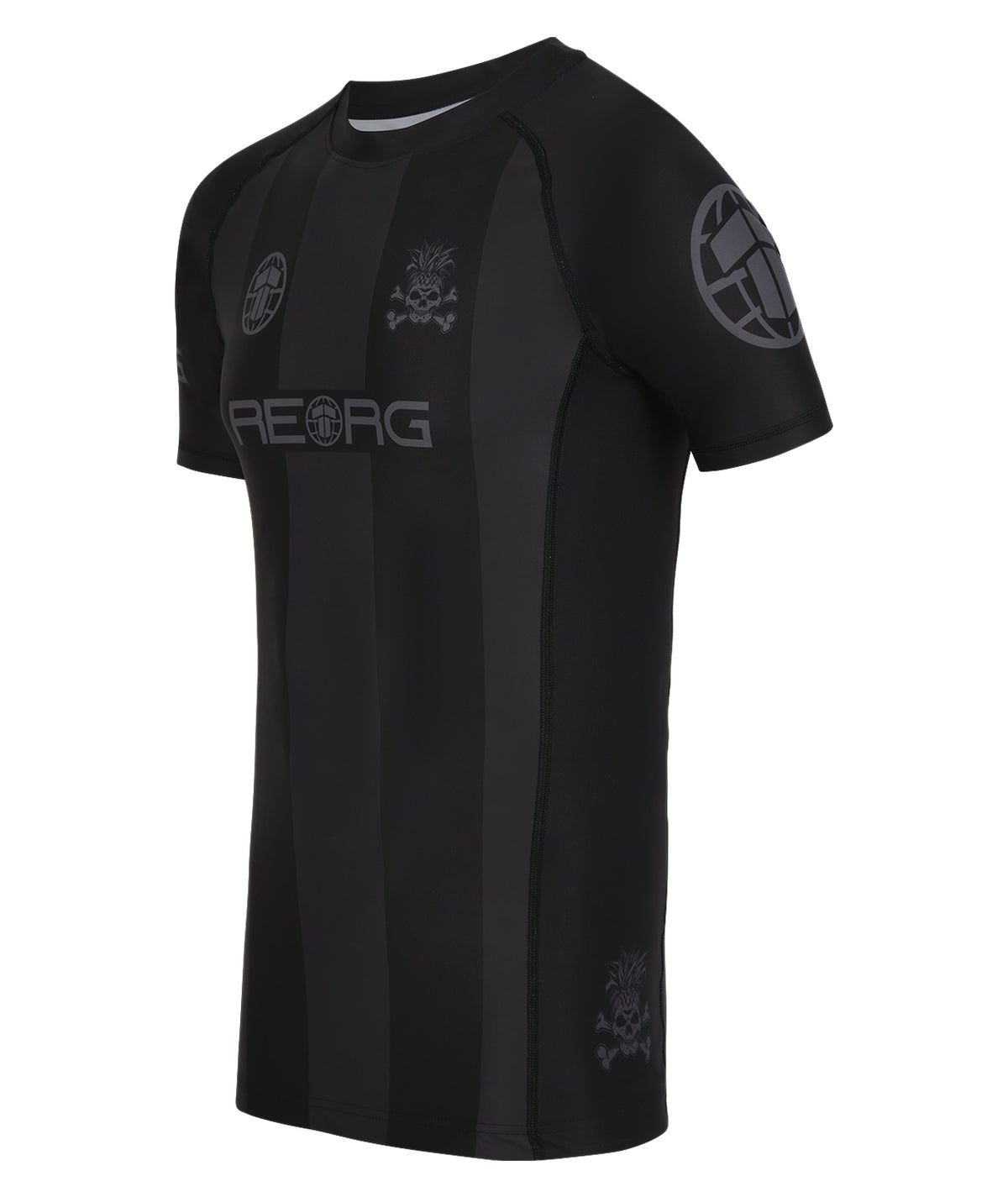 Reorg Striped Rash Guard - Black & Grey