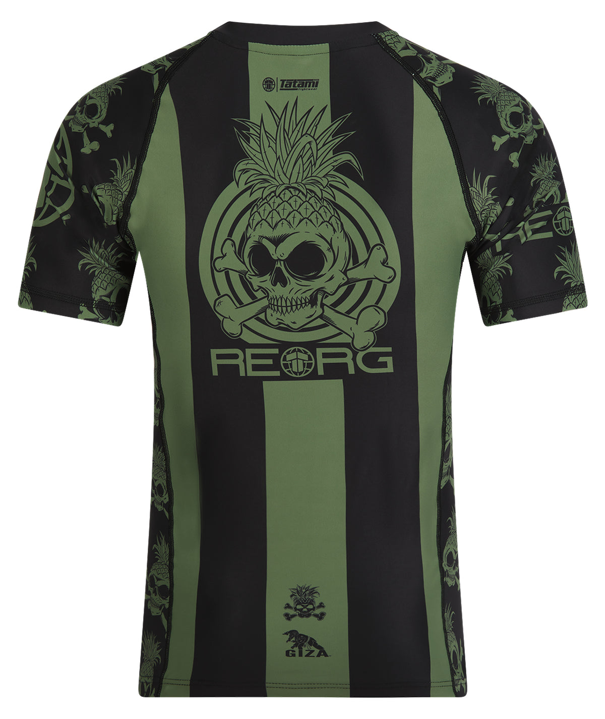 Reorg Striped Rash Guard - Khaki & Black