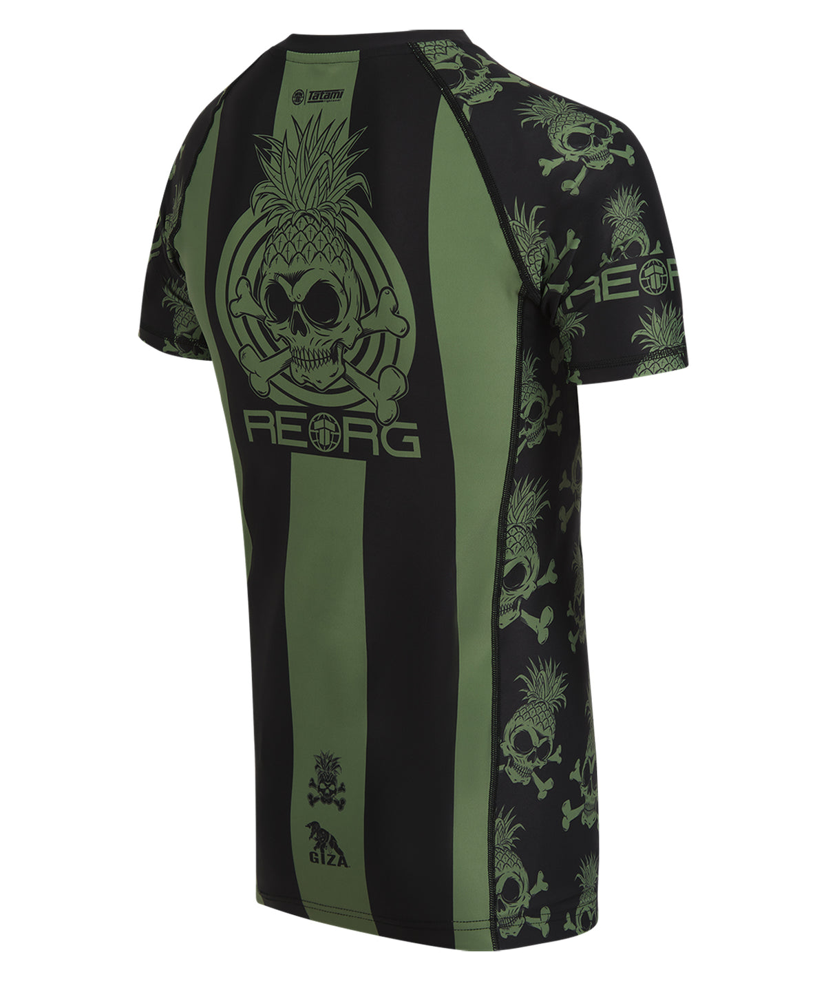 Reorg Striped Rash Guard - Khaki & Black
