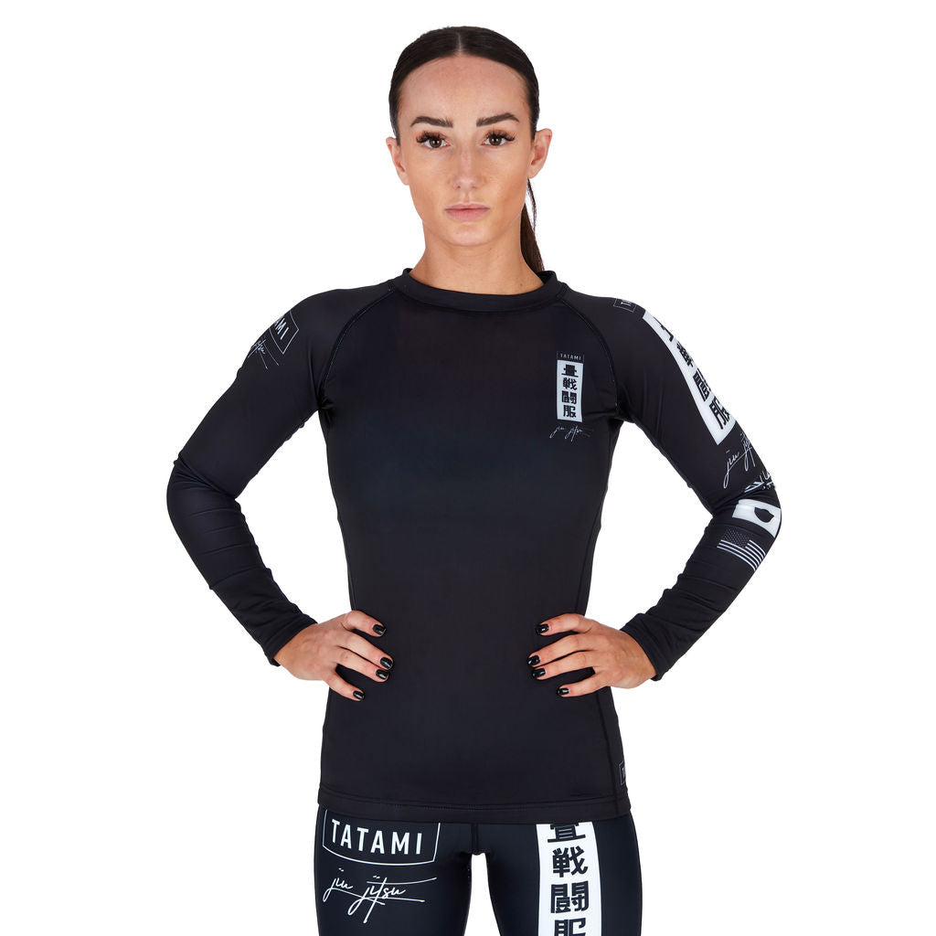 Ladies Kanagawa Long Sleeve Rash Guard - Black