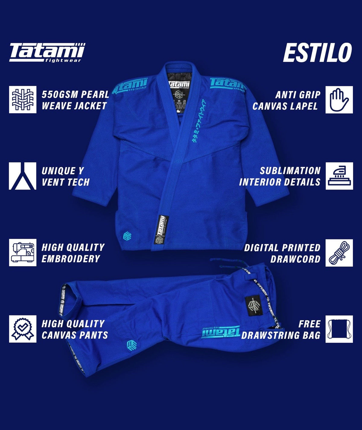 Estilo Black Label Gi - Blue on Blue