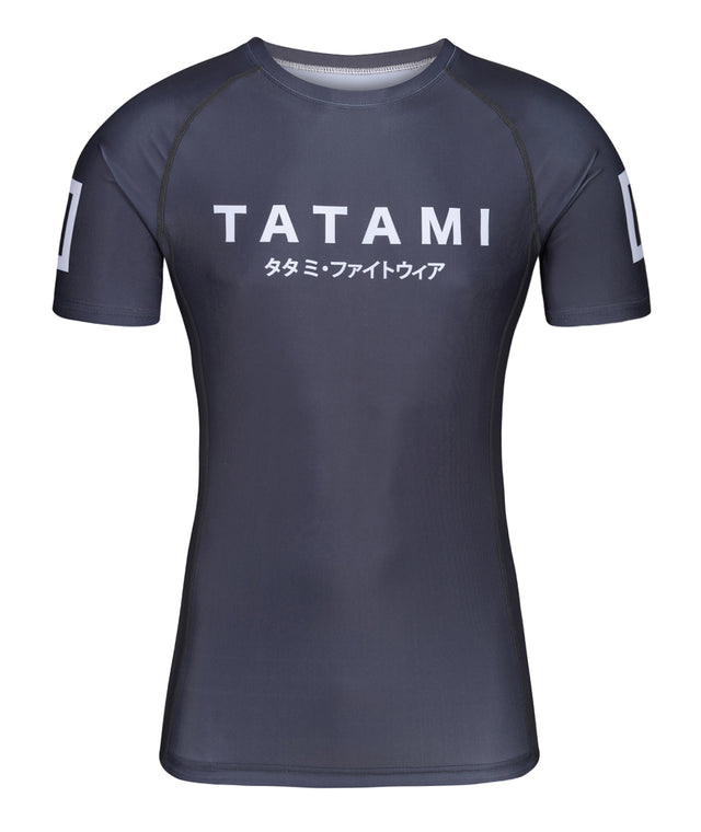 Image of Tatami Fightwear Katakana Short Sleeve Rash Guard - Grey
