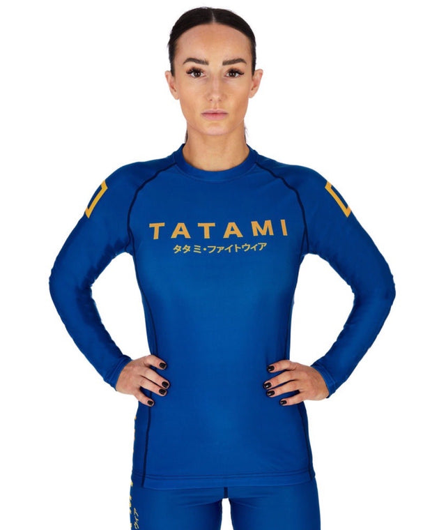 Image of Tatami Fightwear Ladies Katakana Long Sleeve Rash Guard - Navy