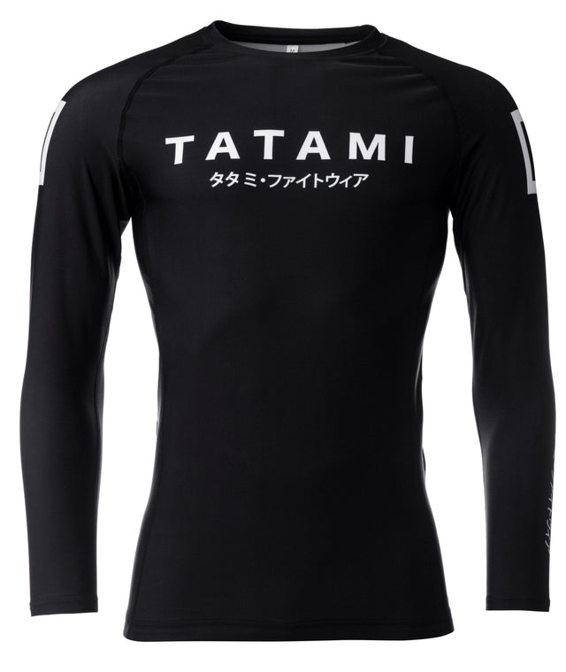 Image of Tatami Fightwear Katakana Long Sleeve Rash Guard - Black