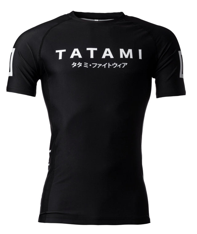 Image of Tatami Fightwear Katakana Short Sleeve Rash Guard - Black